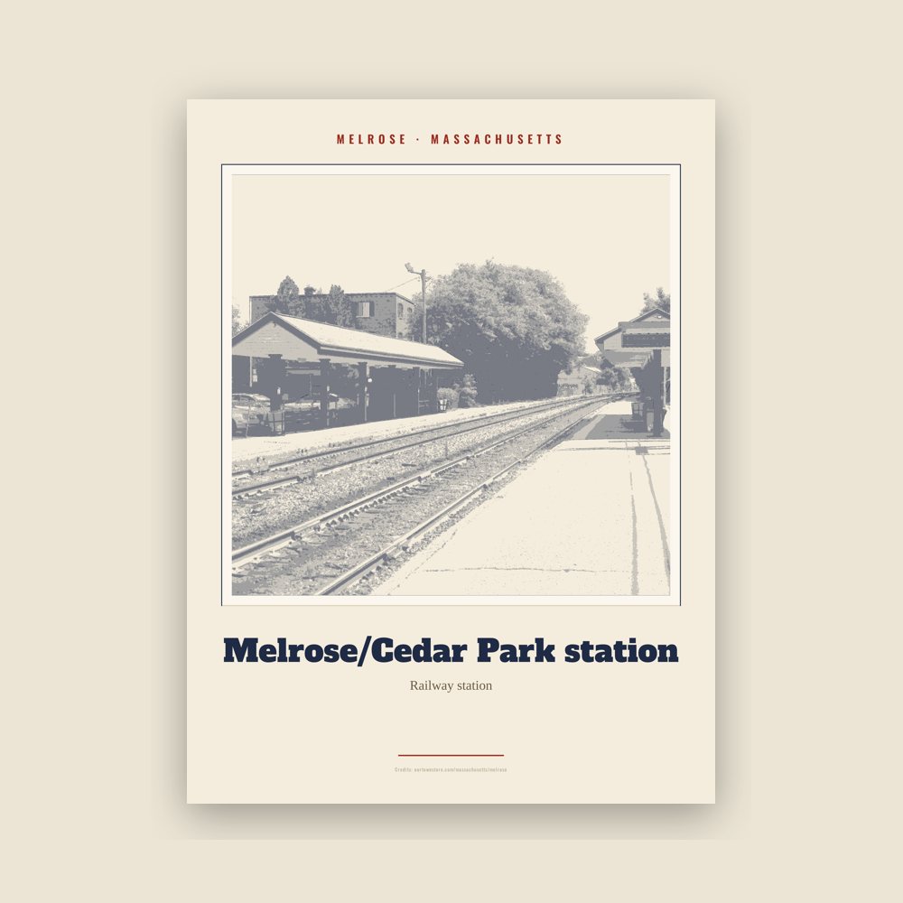 Melrose Melrose/Cedar Park station Landmark Print