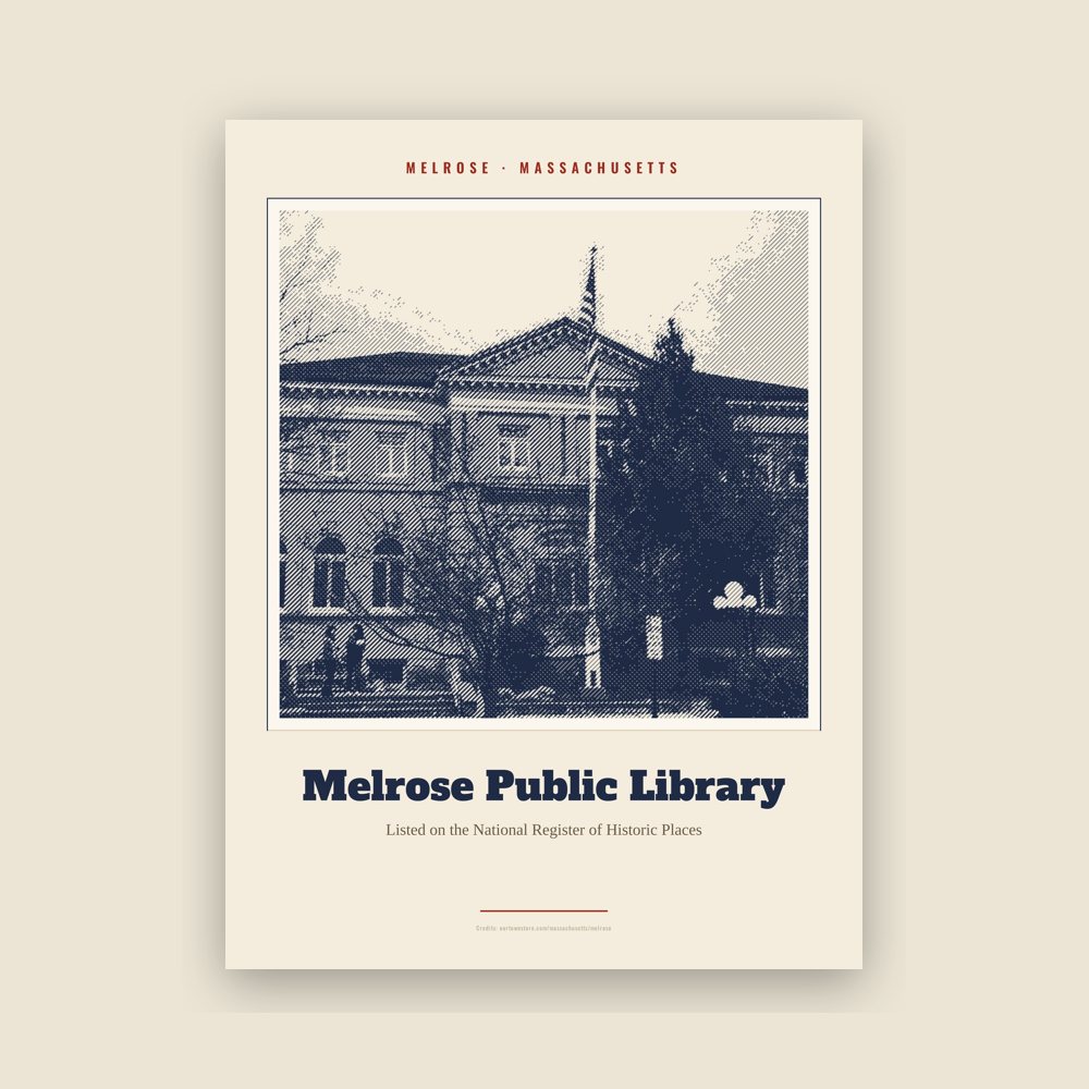 Melrose Melrose Public Library Landmark Print
