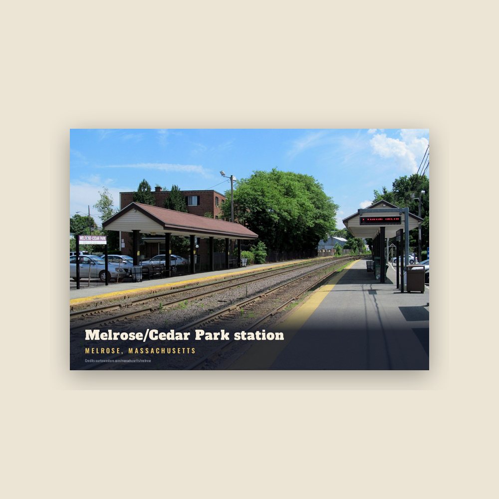 Melrose Melrose/Cedar Park station Postcard