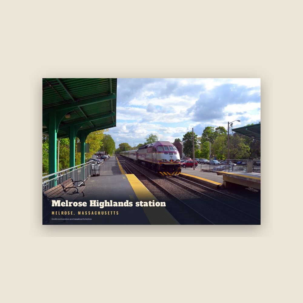 Melrose Melrose Highlands station Postcard
