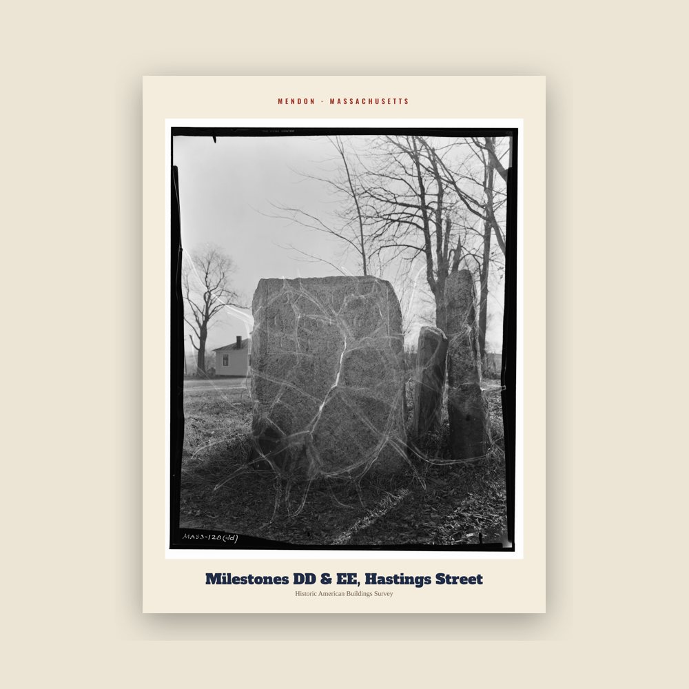 Mendon Milestones DD & EE, Hastings Street Archive Print