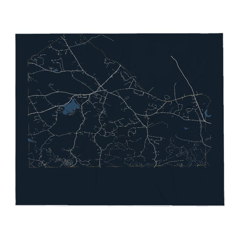 Mendon Street Map Throw Blanket