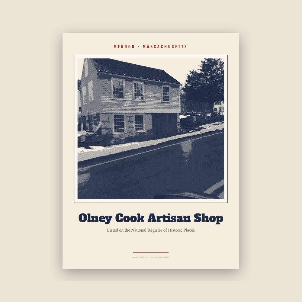 Mendon Olney Cook Artisan Shop Landmark Print