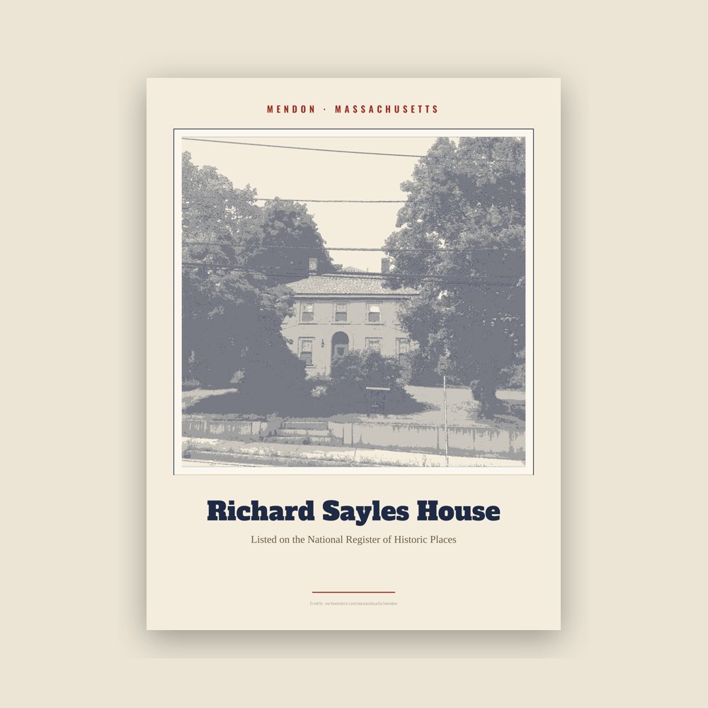 Mendon Richard Sayles House Landmark Print