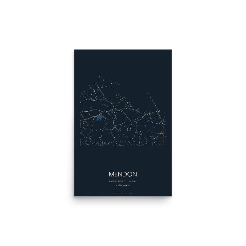 Mendon Street Map Poster · Midnight