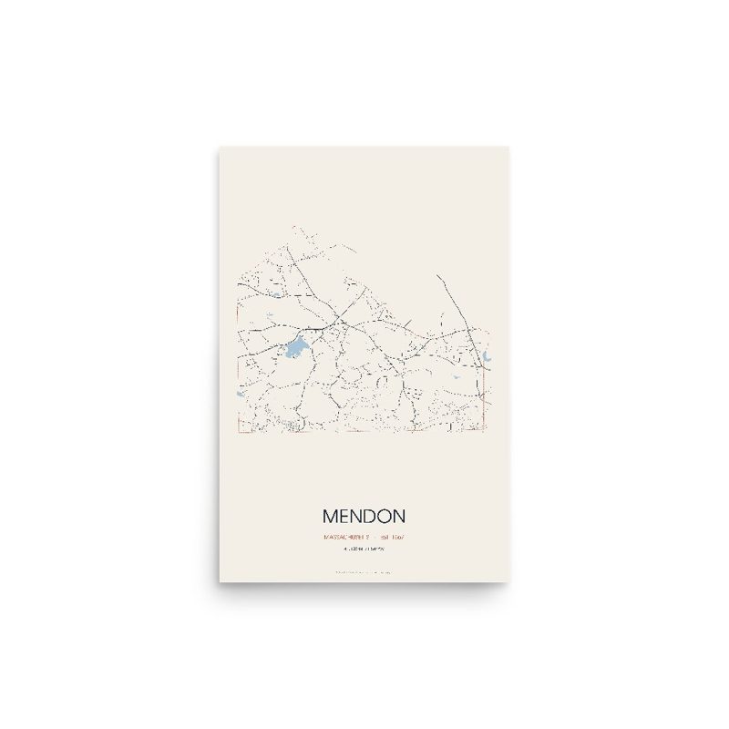 Mendon Street Map Poster · Linen