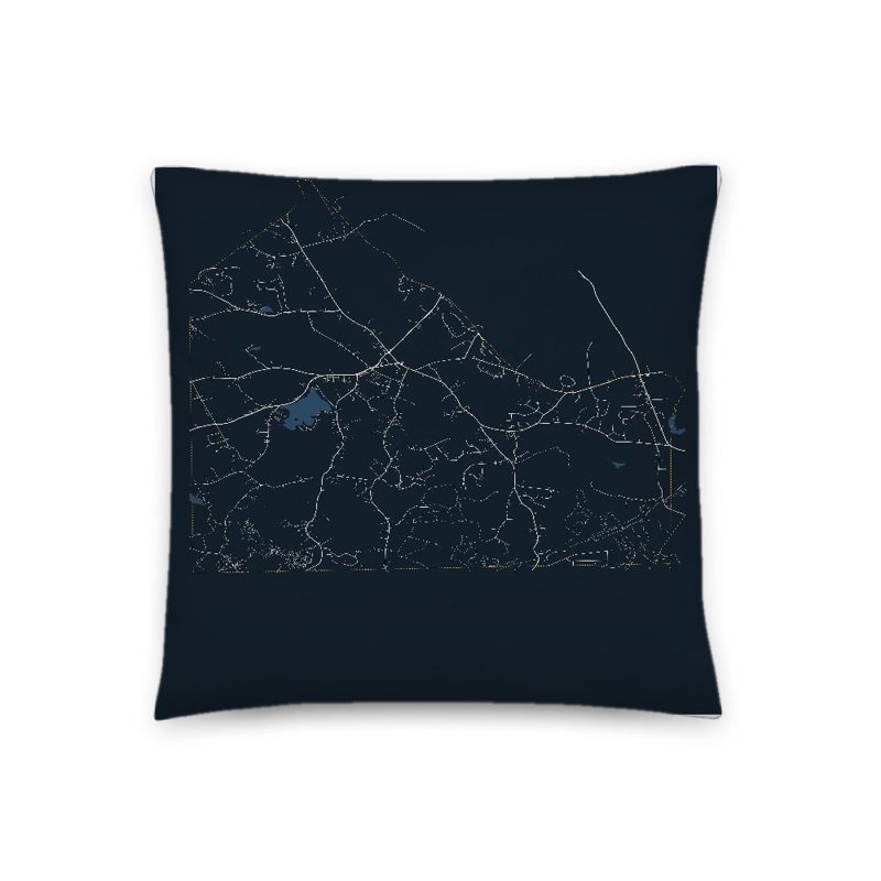 Mendon Map Throw Pillow