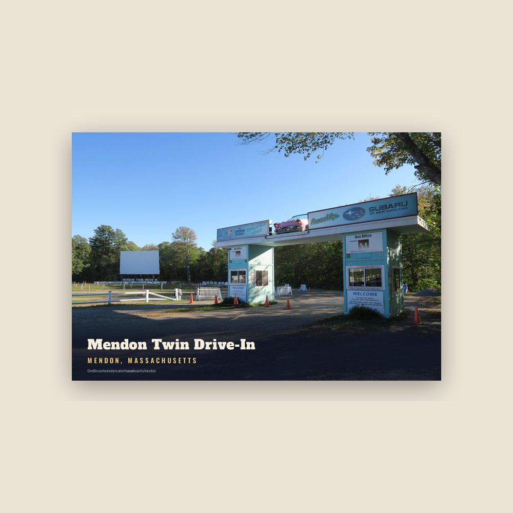 Mendon Mendon Twin Drive-In Postcard