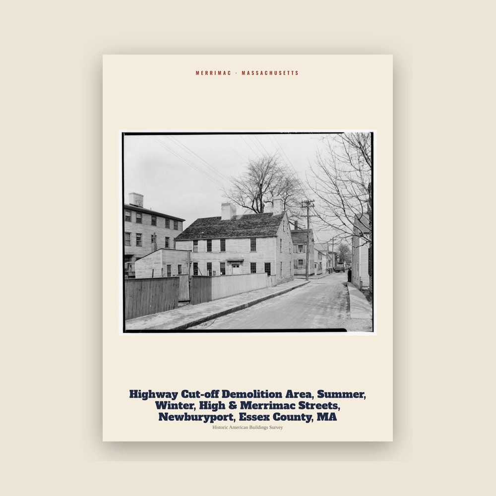 Merrimac Highway Cut-off Demolition Area, Summer, Winter, High & Merrimac Streets, Newburyport, Essex County, MA Archive Print