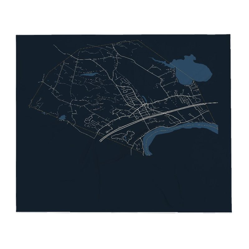 Merrimac Street Map Throw Blanket