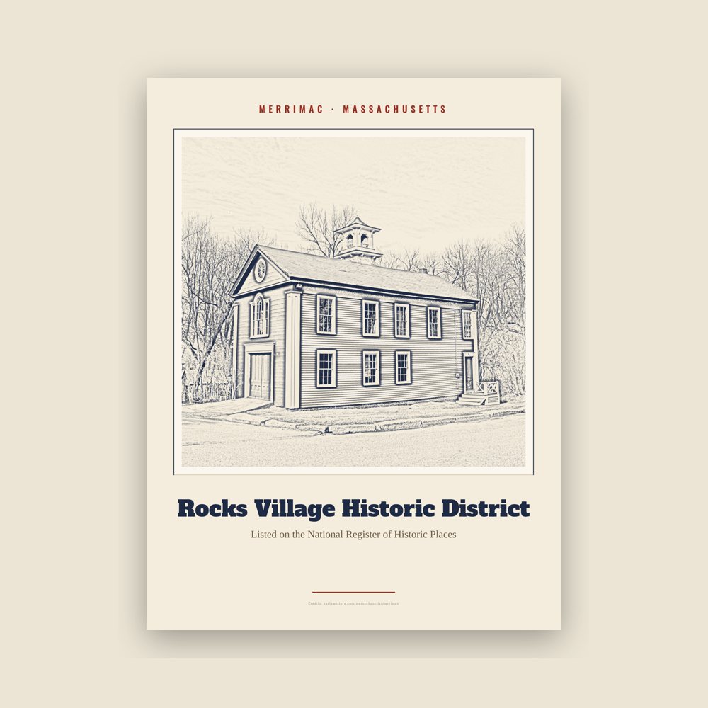 Merrimac Rocks Village Historic District Landmark Print
