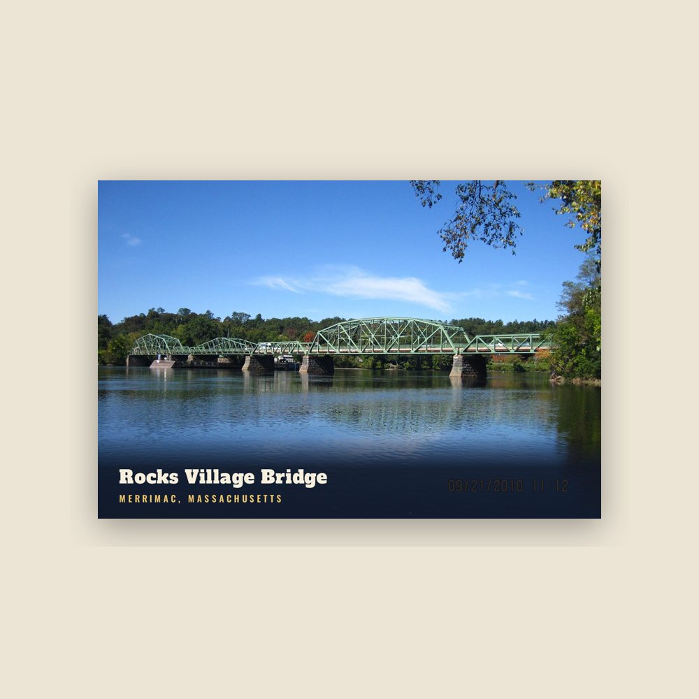 Merrimac Rocks Village Bridge Postcard
