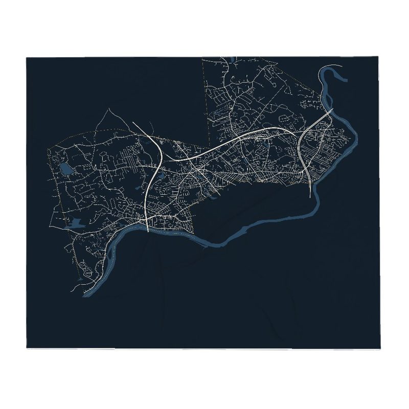 Methuen Street Map Throw Blanket
