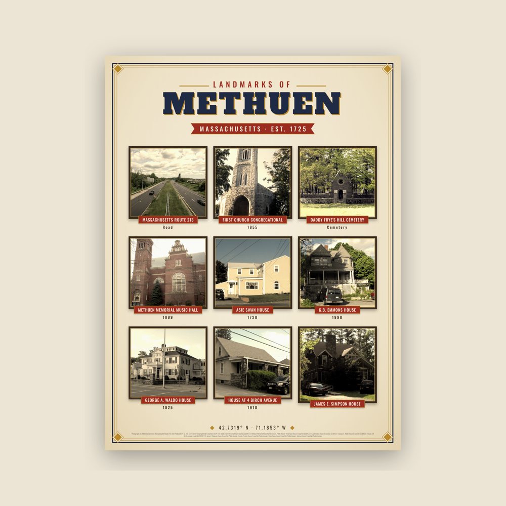 Methuen Landmarks Photo Poster