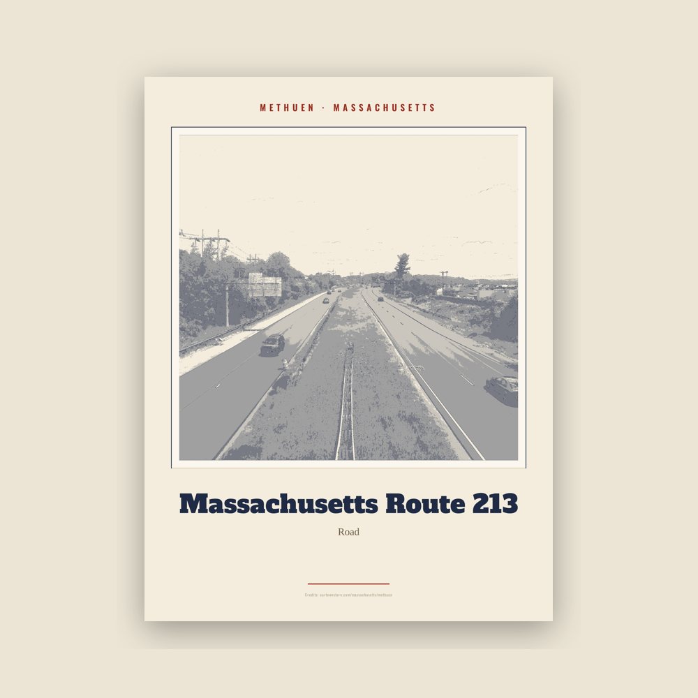 Methuen Massachusetts Route 213 Landmark Print