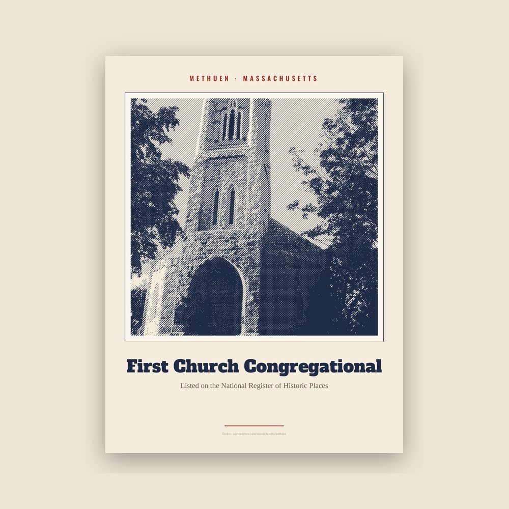 Methuen First Church Congregational Landmark Print