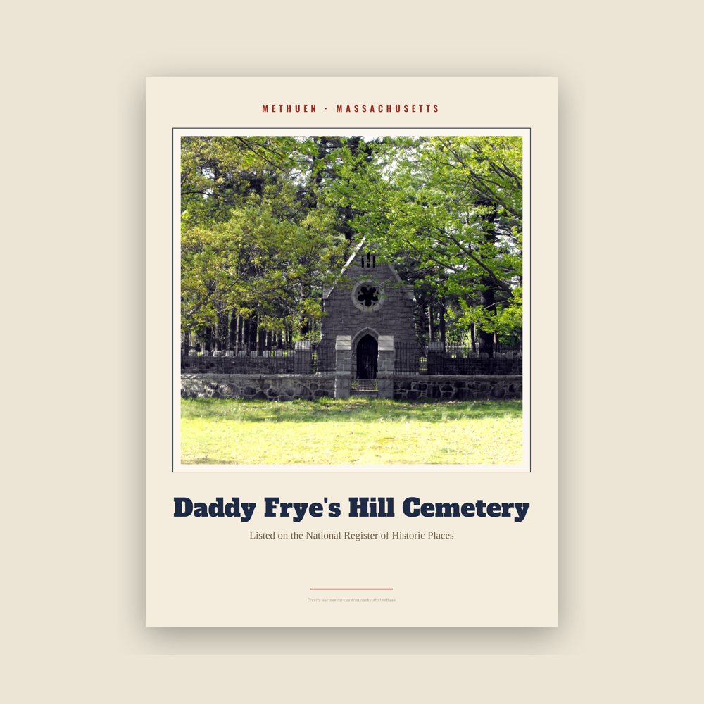 Methuen Daddy Frye's Hill Cemetery Landmark Print