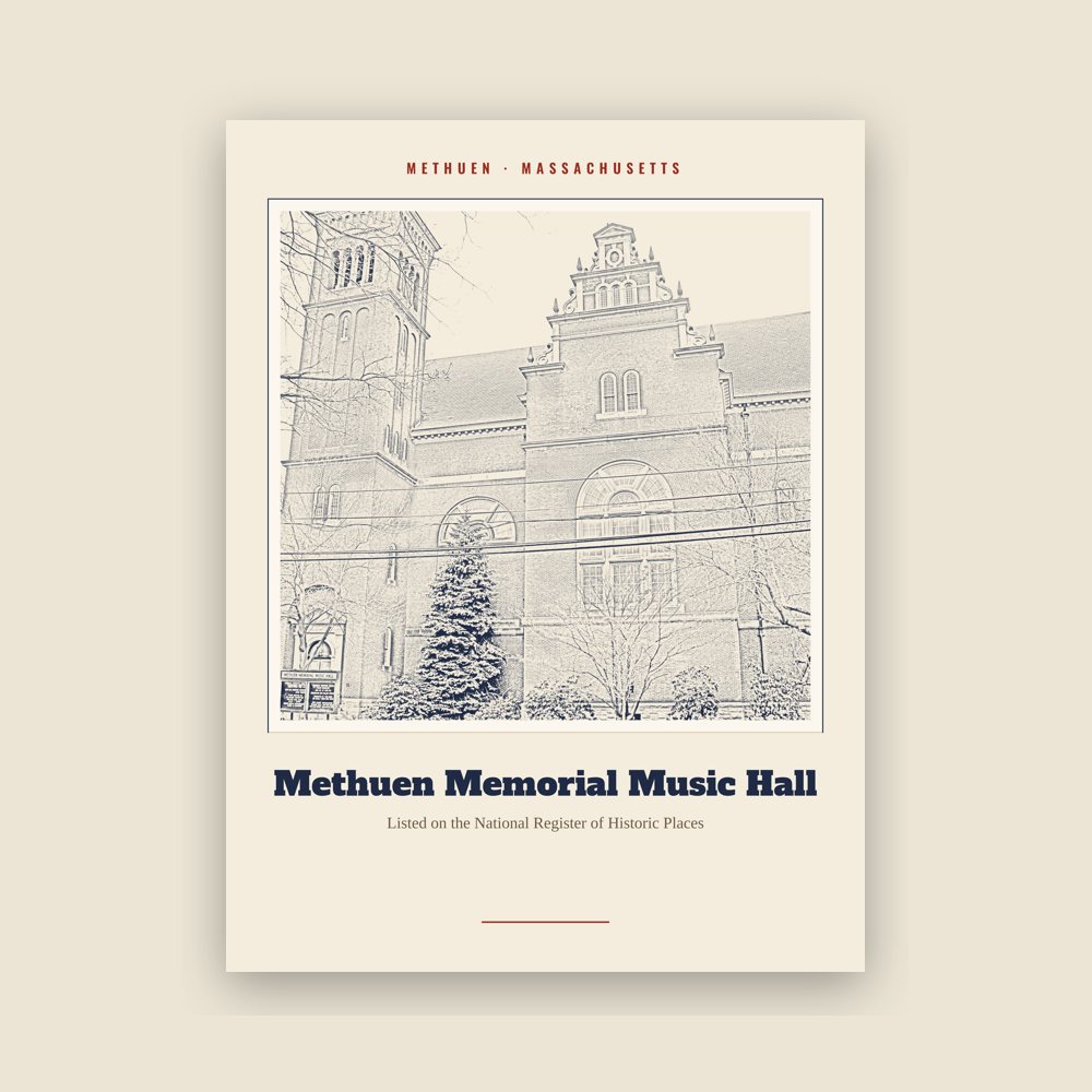 Methuen Methuen Memorial Music Hall Landmark Print