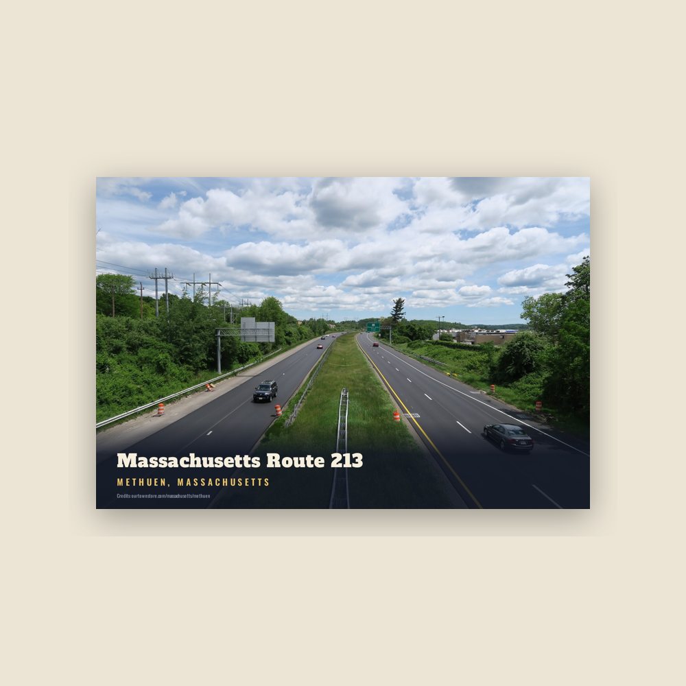 Methuen Massachusetts Route 213 Postcard