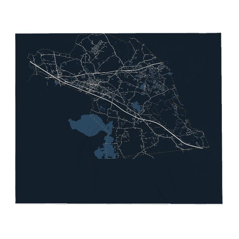 Middleborough Street Map Throw Blanket