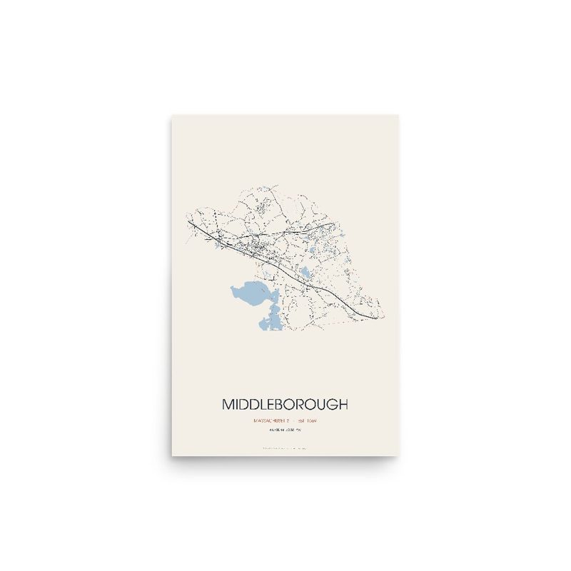 Middleborough Street Map Poster · Linen