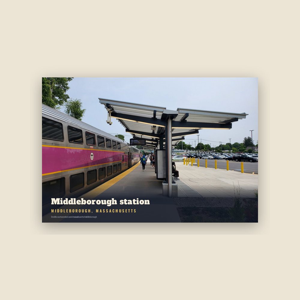 Middleborough Middleborough station Postcard