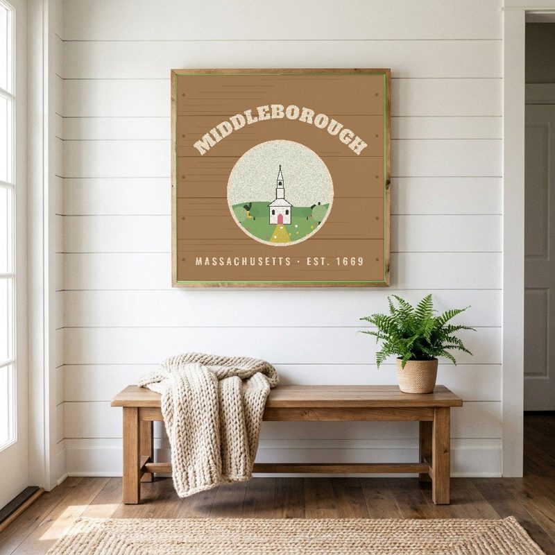 Middleborough Hometown Wood Sign