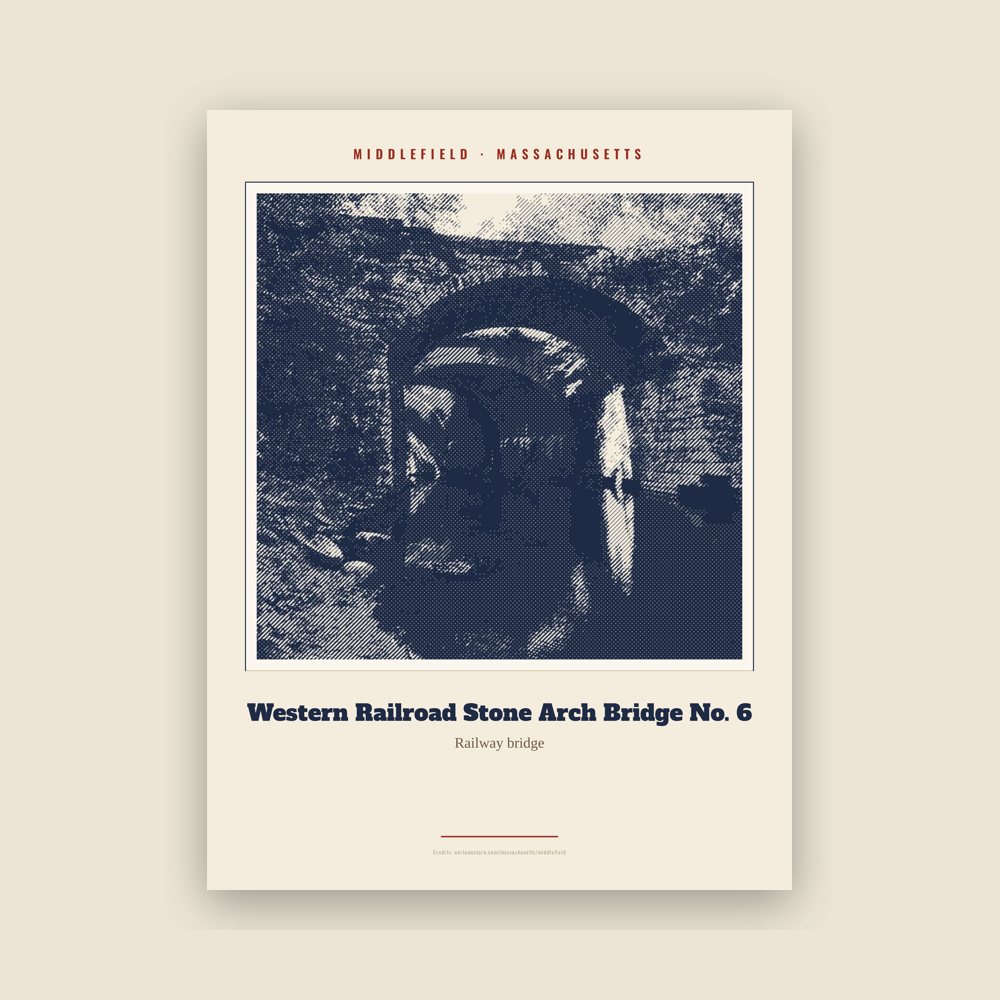 Middlefield Western Railroad Stone Arch Bridge No. 6 Landmark Print