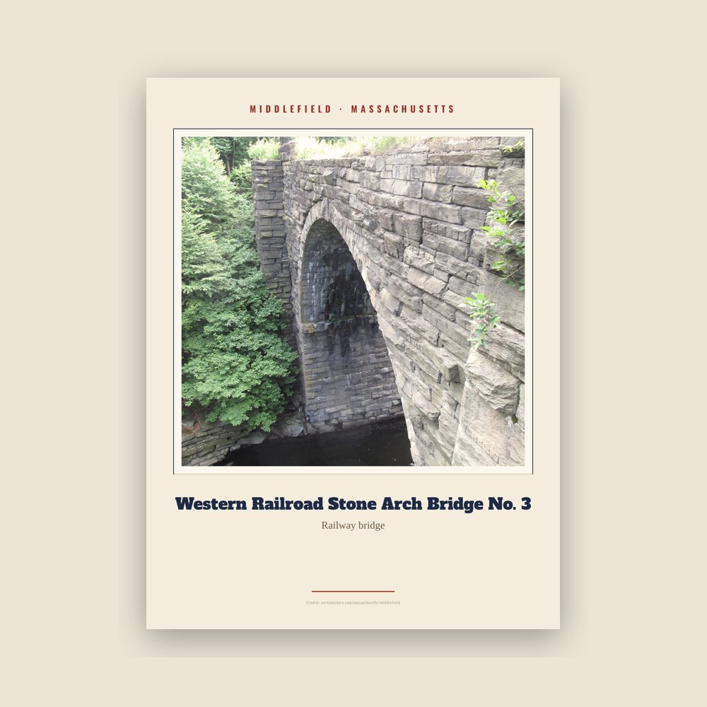 Middlefield Western Railroad Stone Arch Bridge No. 3 Landmark Print