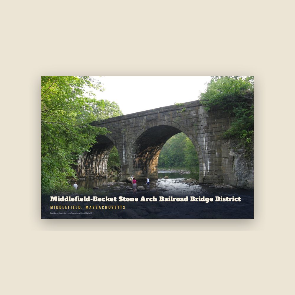 Middlefield Middlefield-Becket Stone Arch Railroad Bridge District Postcard