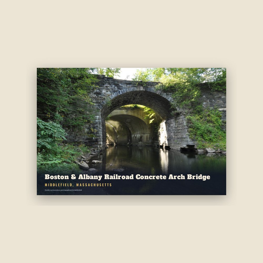 Middlefield Boston & Albany Railroad Concrete Arch Bridge Postcard