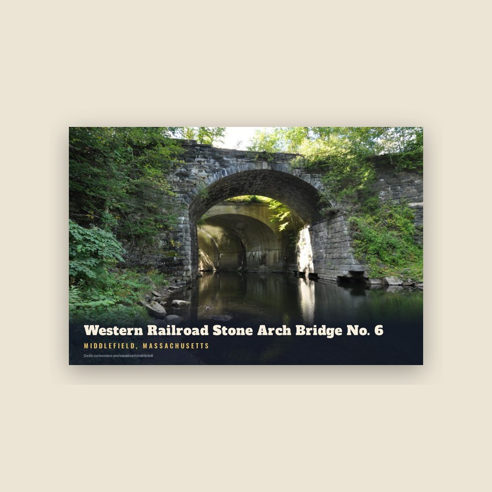 Middlefield Western Railroad Stone Arch Bridge No. 6 Postcard