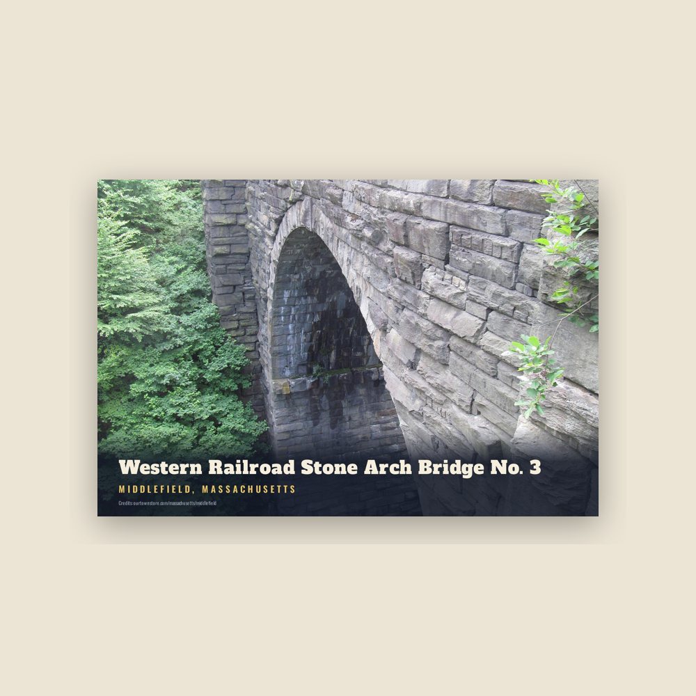 Middlefield Western Railroad Stone Arch Bridge No. 3 Postcard