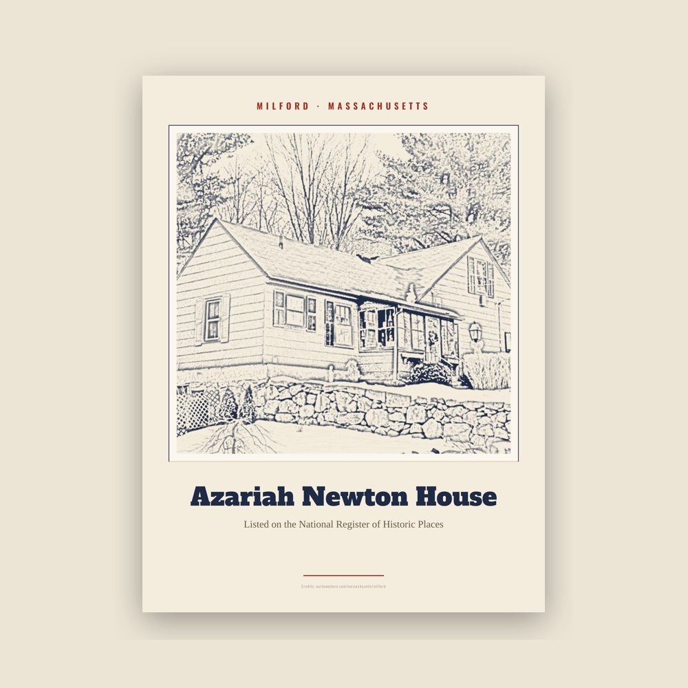 Milford Azariah Newton House Landmark Print
