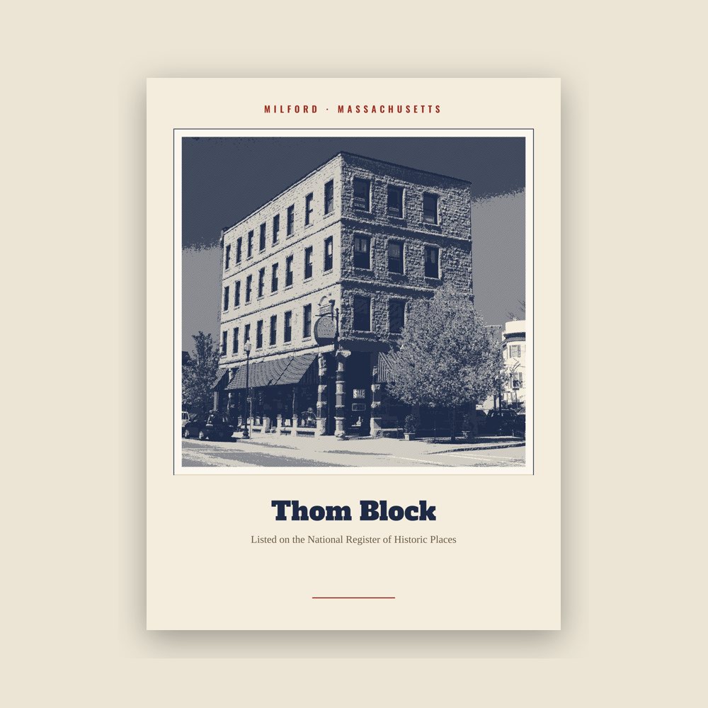 Milford Thom Block Landmark Print