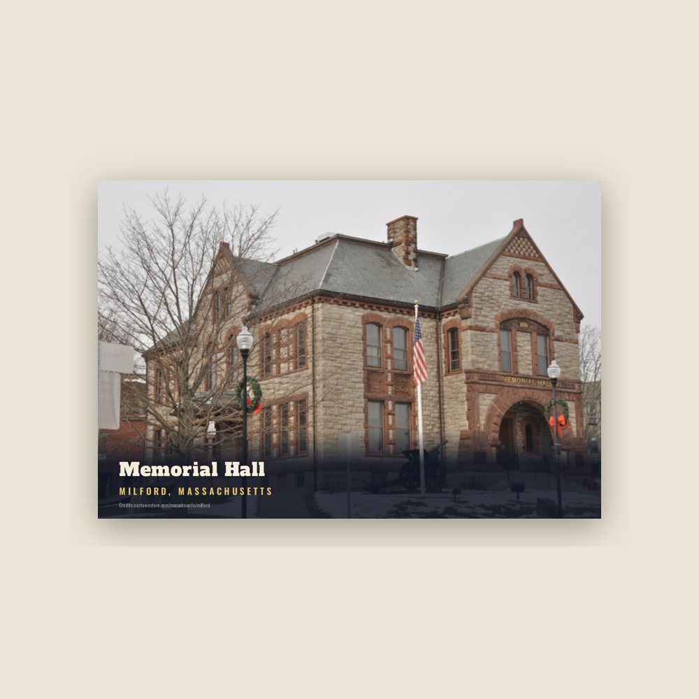 Milford Memorial Hall Postcard
