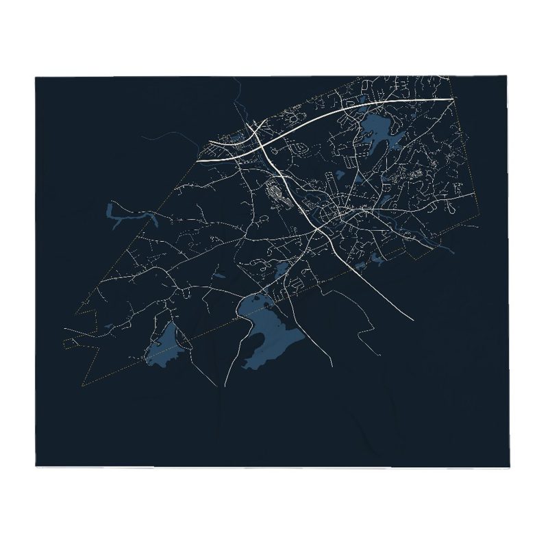 Millbury Street Map Throw Blanket