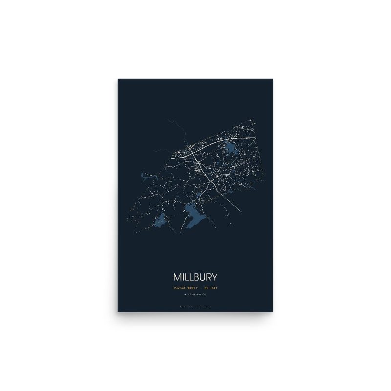Millbury Street Map Poster · Midnight