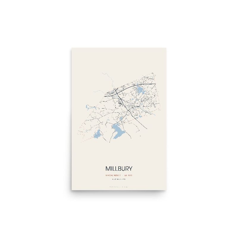 Millbury Street Map Poster · Linen
