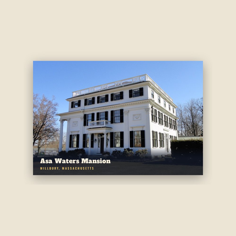 Millbury Asa Waters Mansion Postcard