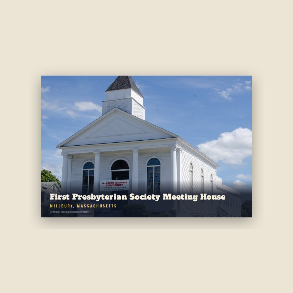 Millbury First Presbyterian Society Meeting House Postcard