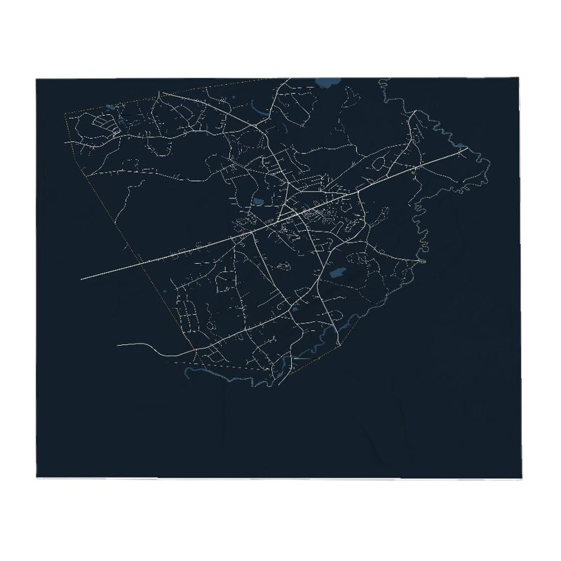 Millis Street Map Throw Blanket