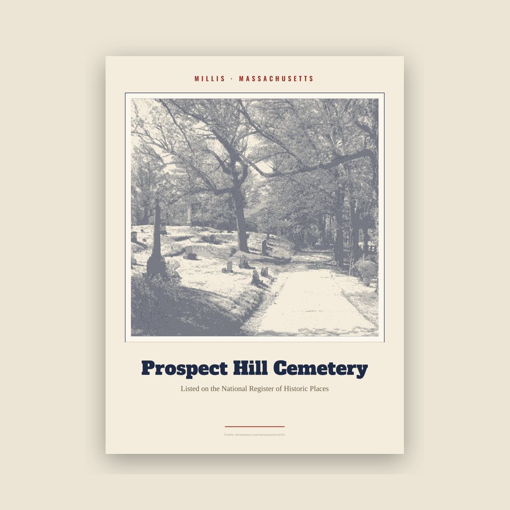 Millis Prospect Hill Cemetery Landmark Print