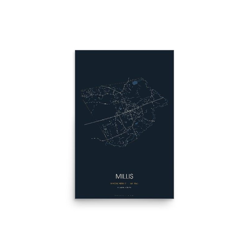 Millis Street Map Poster · Midnight