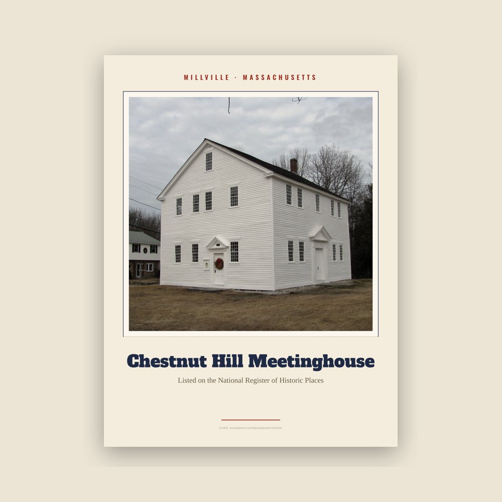 Millville Chestnut Hill Meetinghouse Landmark Print