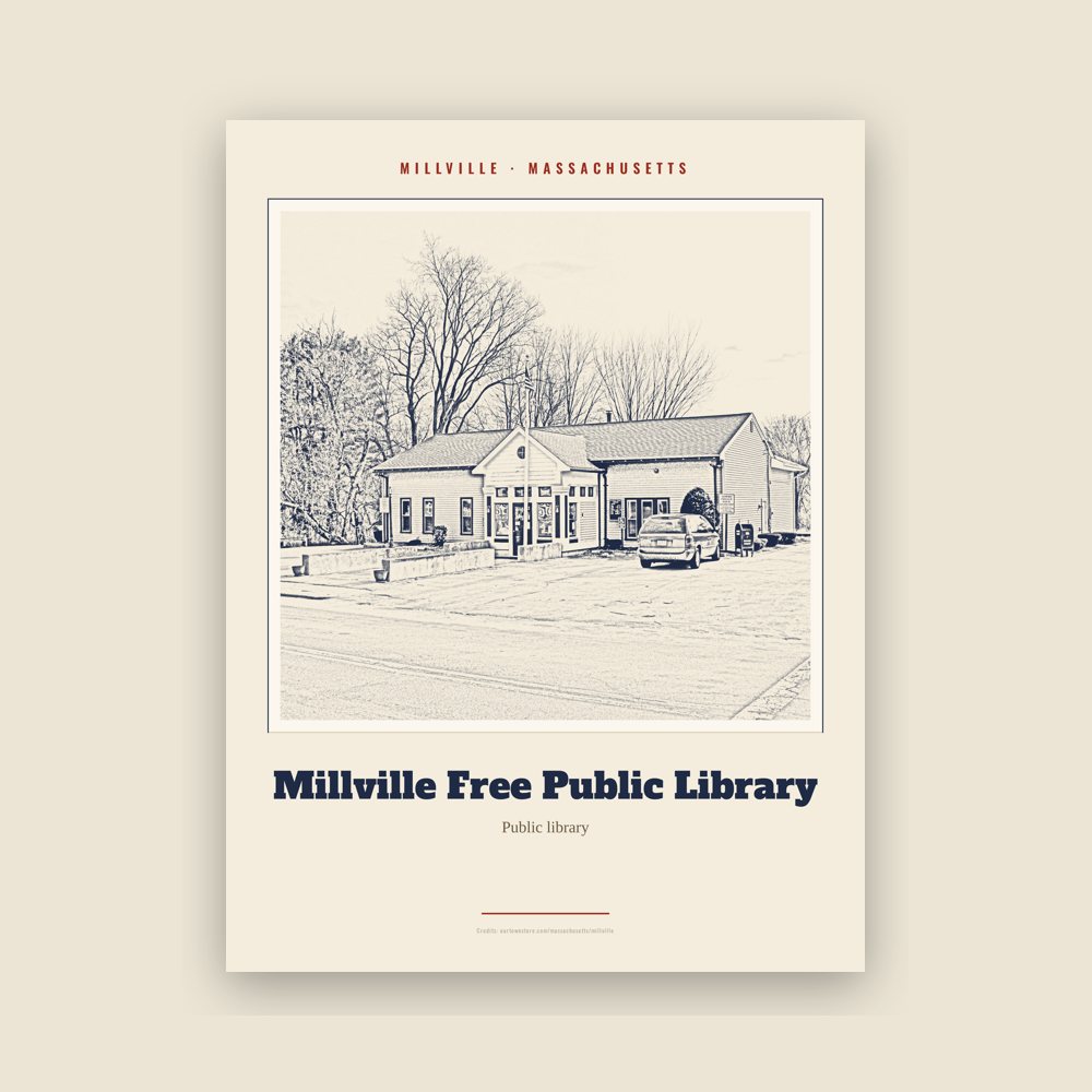 Millville Millville Free Public Library Landmark Print