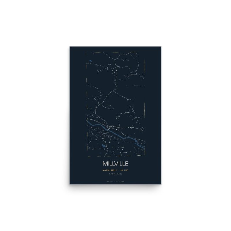 Millville Street Map Poster · Midnight