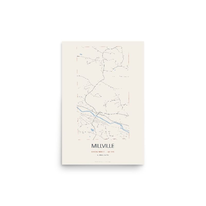 Millville Street Map Poster · Linen
