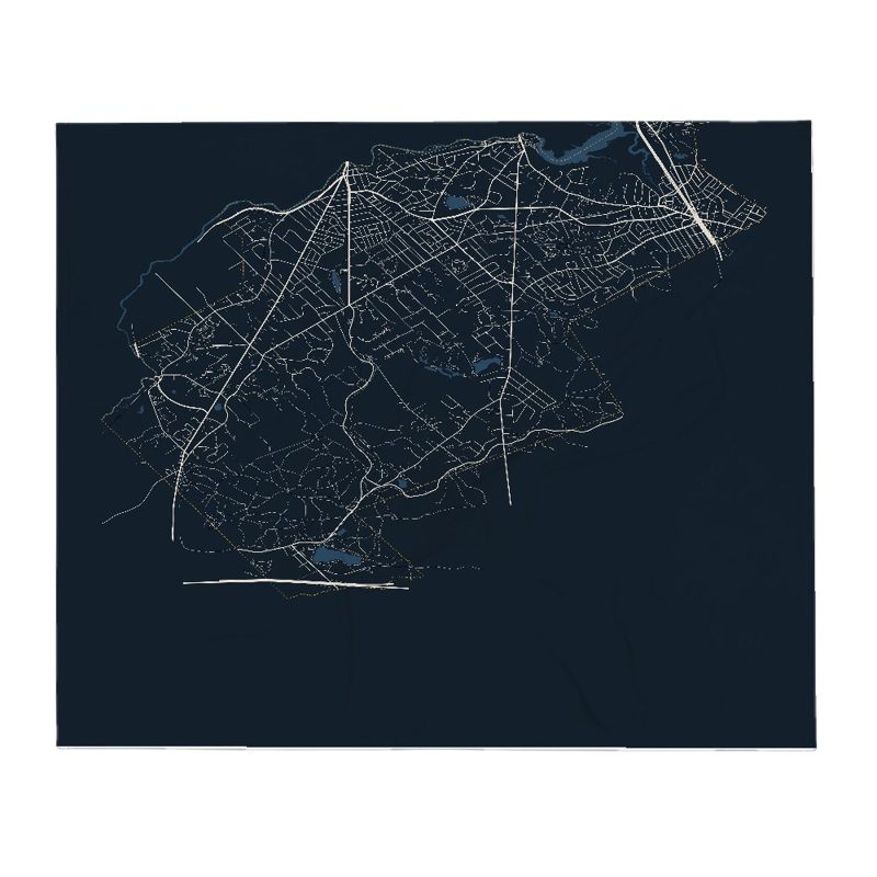 Milton Street Map Throw Blanket
