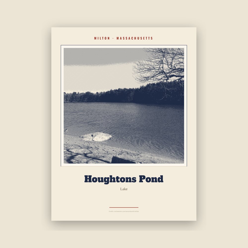 Milton Houghtons Pond Landmark Print